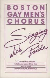 Singing With Pride 1983 Program